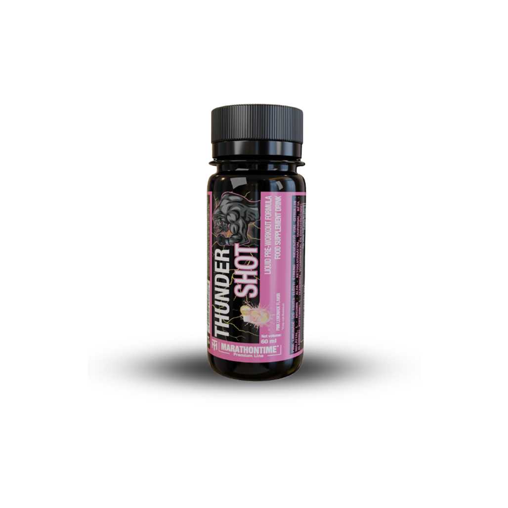 MARATHONTIME Thunder Edzés előtti energizáló SHOT - 60ml - Pink lemonade